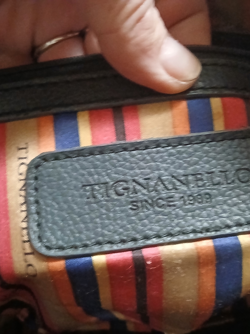 Tignanello Black Leather Shoulder Bag